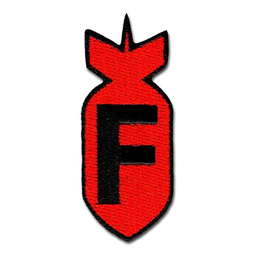 BASTION Morale Patches  F Bomb  Red   3D Embroidered Patches with Hook  and  Loop Fastener Backing  Well-Made Clean Stitching  Military Patches Ideal for Tactical Bag  Hats  and  Vest