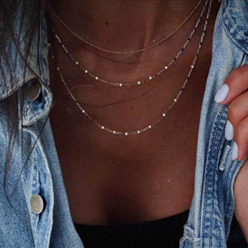 YienDoo Bohemia Multilayer Necklace Trendy Choker Pendant Gold Necklaces Chain Boho Jewelry For Woman and Girls