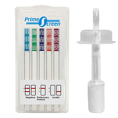 Prime Screen  1 Pack  6 Panel Oral Saliva Drug Test Kit  Employment and Insurance Testing  AMP  BAR  COC  OPI  PCP  THC  - ODOA-966