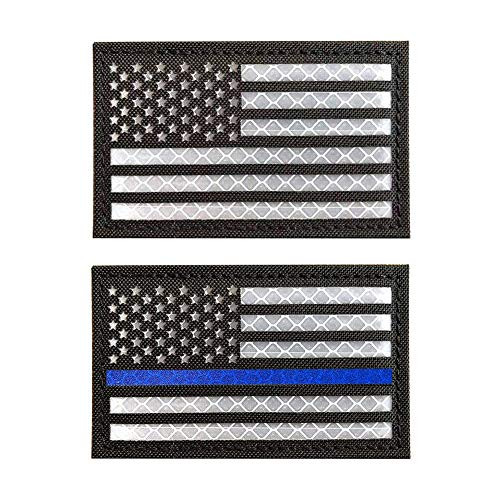 Tactical USA Flag Patch American Flag Patch  Tactical Military Flag Patches  American Military Flag Emblem Patch.  Night-White Blue