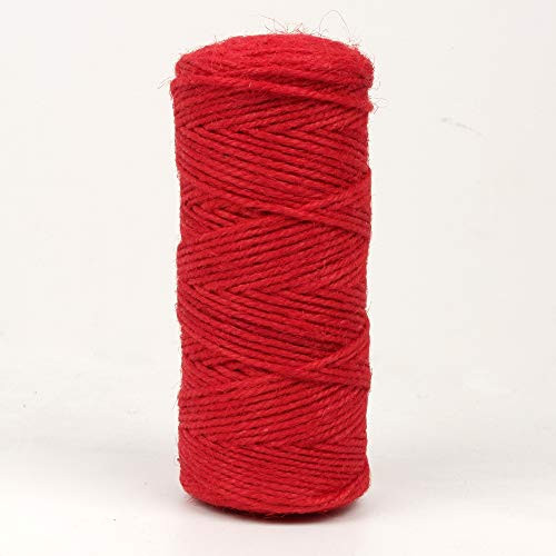 Micomon 300 Feet Natural Jute Twine Best Arts Crafts Gift Twine Christmas Twine Industrial Packing Materials Durable String for Gardening Applications Red