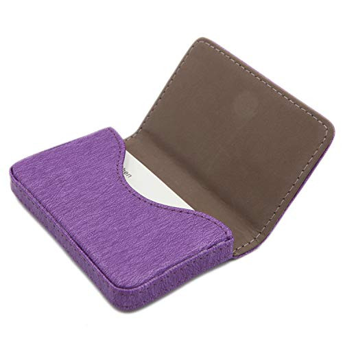RFID Blocking Wallet - Minimalist Leather Business Credit Card Holder - Purple2