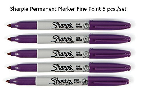 Sharpie Fine-Tip Permanent Marker  5 Pcs. Pack Purple Colors
