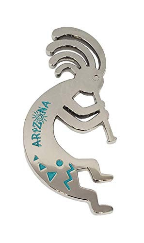 Kokopelli Magnet  Silver  Arizona Gift Souvenir Decorative Metal Refrigerator Magnet Southwest Gift Idea