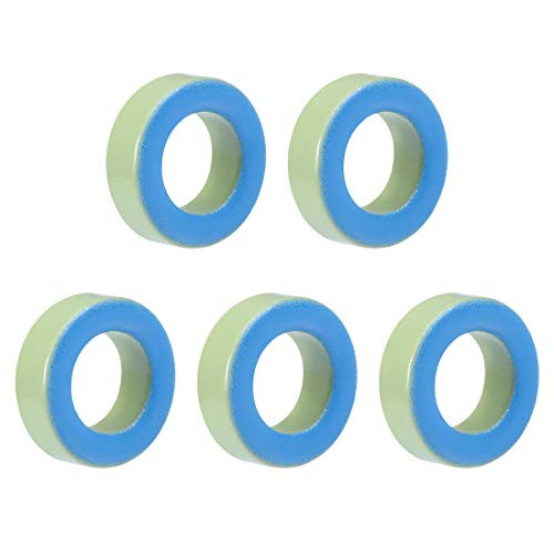 uxcell 5pcs 12.2 x 20.5 x 6.5mm Ferrite Chokes Ring Iron Powder Toroid Cores Light Green Blue