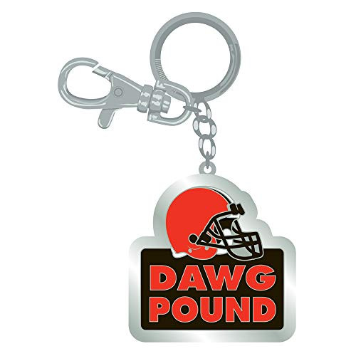 Pro Specialties Group Cleveland Browns Dawg Pound Tagline Zamac Metal Keychain  One Size