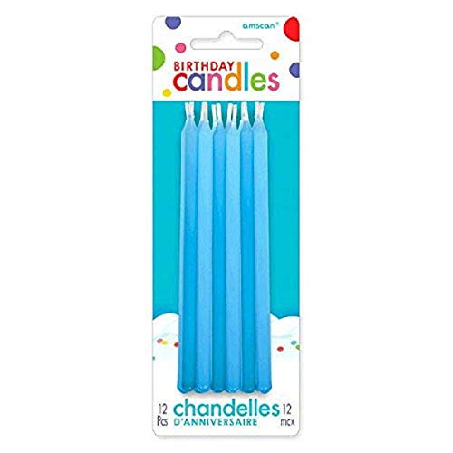 amscan Bright  and  Bold Tapered Birthday Candle  Blue  5"