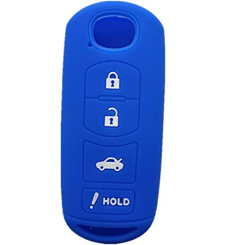 Smart Key Fob Cover Case Protector Keyless Remote Holder for 2017 2018 Mazda CX-5 CX-7 CX-9 MX-5 Miata Mazda 3 6 Smart Key Remote 4 Buttons Blue