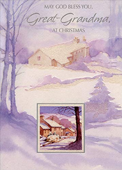 Designer Greetings Homes Inside Small Sparkling Square Frame Purple Watercolor Religious Christmas Card for Great-Grandma Designer Greetings Homes Inside Small Sparkling Square Frame Purple Watercolor Religious Christmas Card for Great-Grandma