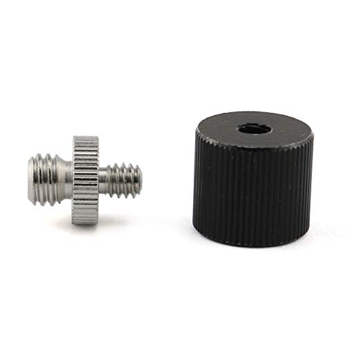 PZRT Silver Tone 1 4" Male to 3 8" Male Camera Tripod Screw Converter Adapter  Black 1 4" Female to 3 8" Female Thread Camera Tripod Screw Mount Converter Adapter