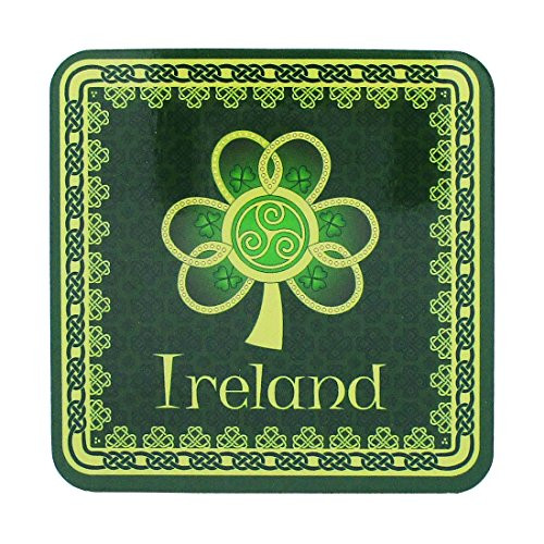 Royal Tara Irish Celtic Coaster with Shamrock Spiral Design Royal Tara Irish Celtic Coaster with Shamrock Spiral Design