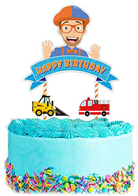 Blippi Cake Topper Blippi Party Favor Supplies Themed Happy Birthday Cake Toppers