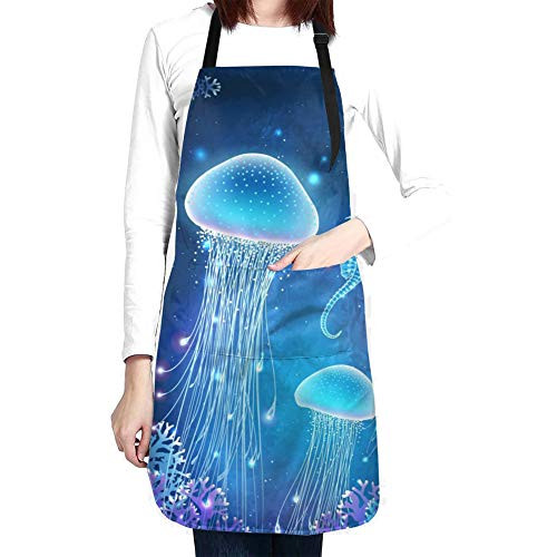 wodealmug Women Octopus Apron Adjustable Neck Kitchen Bib Cook Apron With Pocket For Cooking Baking Gardening wodealmug Women Octopus Apron Adjustable Neck Kitchen Bib Cook Apron With Pocket For Cooking Baking Gardening