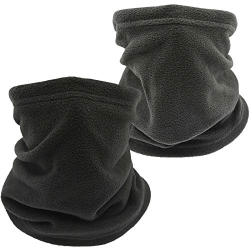 Winter Neck Gaiter Warmer Fleece Windproof Face Scarf Ski Mask Balaclava for Men Women Cold Weather Skiing Cycling Running BlackPlusGrey 2pcs Winter Neck Gaiter Warmer Fleece Windproof Face Scarf Ski Mask Balaclava for Men Women Cold Weather Skiing Cycling Running BlackPlusGrey 2pcs