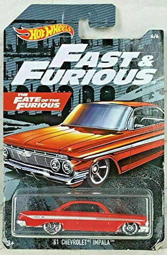 DieCast Hotwheels '61 Chevy Impala  red   Fast  and  Furious  The Fate of The Furious  6 6