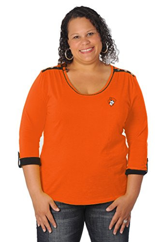 UG Apparel NCAA Oklahoma State Cowboys Women's Plus Size Roll-Up Top  1X  Orange Black
