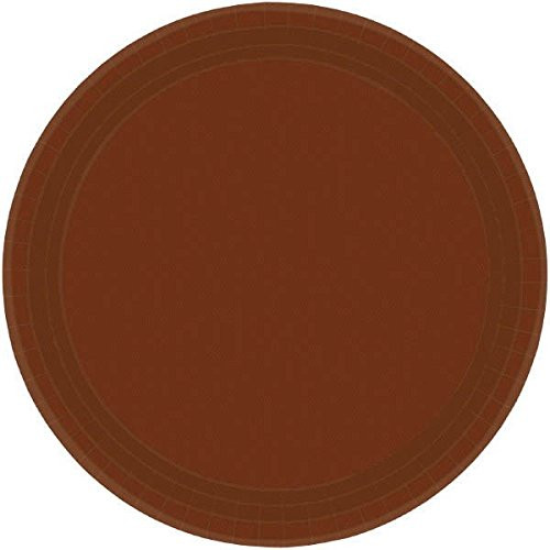 Amscan Party Supplies Disposable Round Dinner Party Plates Tableware  Chocolate Brown  10 1 2"  20 ct