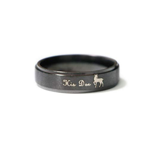 4EAELove Promise Rings Her Buck His Doe Matching Ring Sets Couple Rings Engagement Wedding Bands Stainless Steel  Black-1PC  Women 8 4EAELove Promise Rings Her Buck His Doe Matching Ring Sets Couple Rings Engagement Wedding Bands Stainless Steel  Black-1PC  Women 8