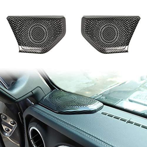 Voodonala for Jeep JL JT Speaker Audio A Pillar Trim for 2018-2020 Jeep Wrangler JL JLU Gladiator JT  ABS Carbon Fiber 2pcs