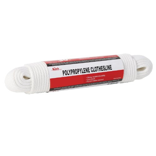 Koch Industries 5650724 Hank Polypropylene Clothesline, 7/32-Inch by 50-Feet, White