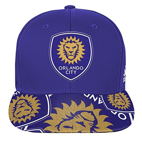adidas Boys MLS by Outerstuff Flatbrim Snapback Regal Purple 1  Orlando City SC