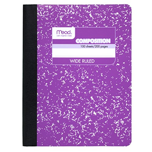 Mead Composition Book  Notebook  Wide Ruled  9.75 x 7.5 Inch  Purple  72247