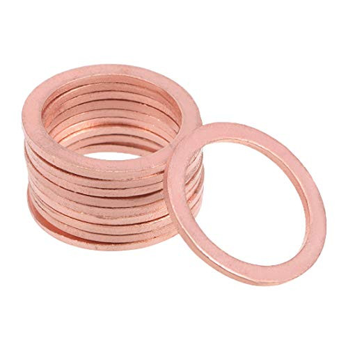uxcell 10Pcs 20mm x 26mm x 1.5mm Copper Flat Washer for Screw Bolt