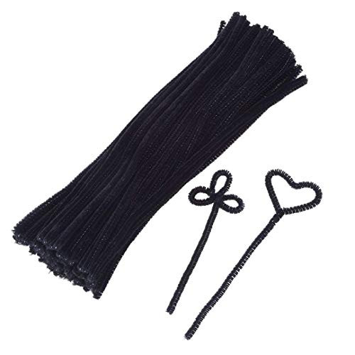 100pcs Pipe Cleaners Chenille Stems for DIY Art Supplies Craft Projects 6mmx30cm Christmas Pipe Cleaners Decoration  Black
