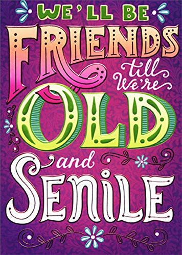 Avanti Press Old and Senile on Purple A-Press Funny Humorous Birthday Card for Friend