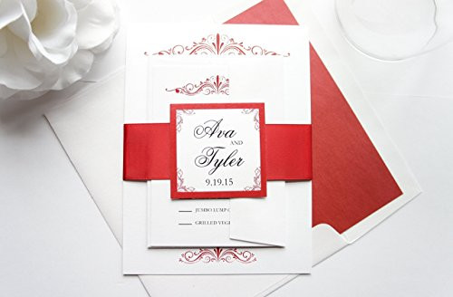 Red Wedding Invitation- SAMPLE SET