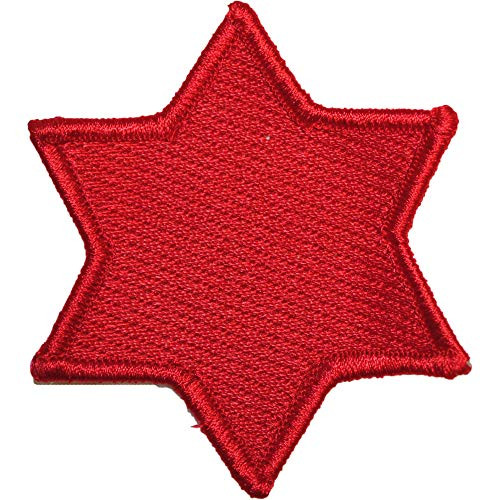 United States Army 6th Infantry Division Red Embroidered Patch with Iron-On Adhesive United States Army 6th Infantry Division Red Embroidered Patch with Iron-On Adhesive