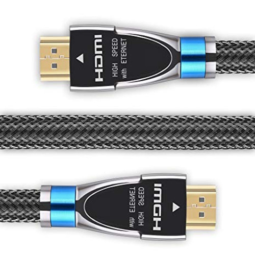 4K HDMI Cable 10ft High Speed HDMI Cable 2.0 18Gbps 4K Ultra HDR HDCP2.2 3D Ethernet Braided HDMI Cord 32AWG  Audio Return ARC  Compatible with UHD TV  Blu-ray Xbox PS3 PS4 PC Monitor