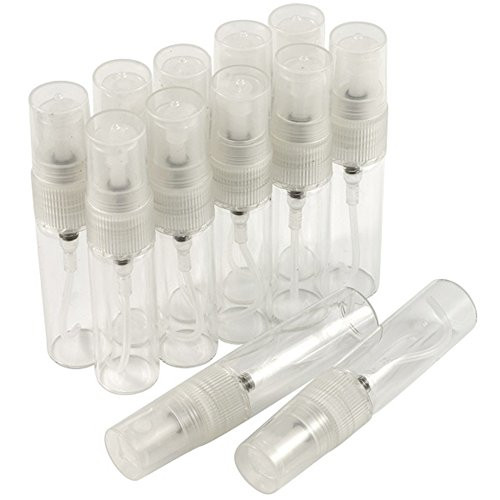 Furnido 2ML 3ML 5ML 10ML Mini Clear Perfume Glass Spray Bottle Portable Atomizer Empty Sample Vials Refillable Essential Oils Bottle Liquid Fragrance Scent Party Travel Makeup Tools-10 Pcs Set  5ml