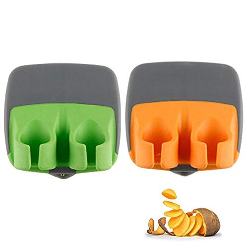 2 Pcs Hand Vegetable Peeler Palm Peeler Rubber Finger Grips Comfortable to Peel Pumpkin  Carrot  Cucumber  Potato and More