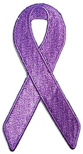 Leather Supreme Lady Rider Purple Ribbon Embroidered Biker Patch -Purple-Small