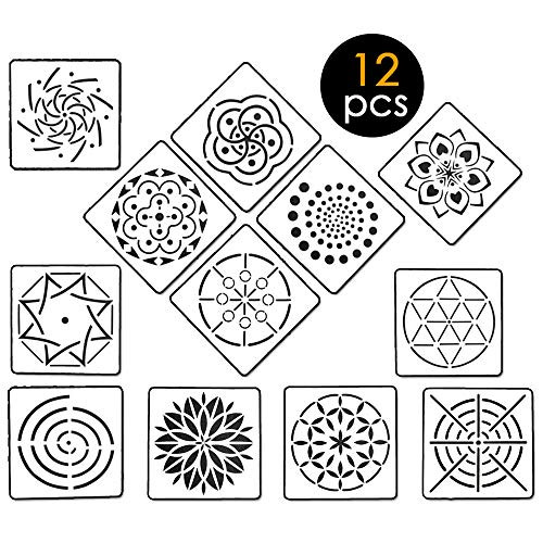 12Pcs Mandala Dotting Stencils Mandala Stencils Template Dot Painting Drawing Stencils for Mandala Rocks Wall Wood Stone Art Painting by BAISDY 12Pcs Mandala Dotting Stencils Mandala Stencils Template Dot Painting Drawing Stencils for Mandala Rocks Wall Wood Stone Art Painting by BAISDY
