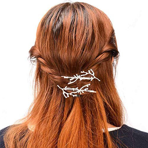 Tgirls Fashion Hair Pin Branch Shaped Hair Clip Bridal Bobby Pin Hair Accessories for Women and Girls 2PCS Silver Tgirls Fashion Hair Pin Branch Shaped Hair Clip Bridal Bobby Pin Hair Accessories for Women and Girls 2PCS Silver