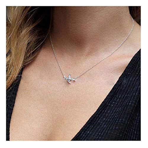 Yalice Fashion Sparrow Swallow Necklace Chain Sideways Bird Necklaces Jewelry for Women and Girls Silver Yalice Fashion Sparrow Swallow Necklace Chain Sideways Bird Necklaces Jewelry for Women and Girls Silver