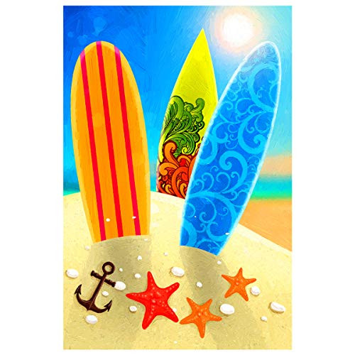 Texupday Beach Surfboard Sunshine Double Sided Summer Garden Flag Relax On Vacation Outdoor Yard Flag 12" x 18"