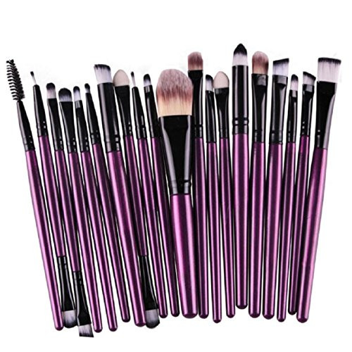 Lookatool 20 pcs set Makeup Brush Set tools Make-up Toiletry Kit Wool Make Up Brush Set  Purple 1