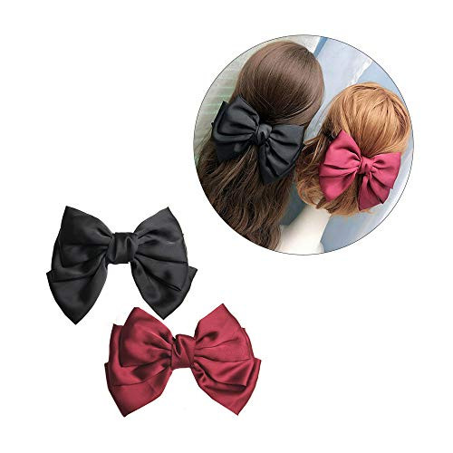 Acxico 2Pcs Big Hair Bow Ties Hair Clips Bowknot Hairpins Butterfly Hairpin Hair Accessories
