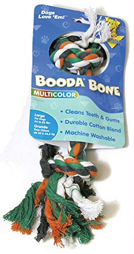 BOODA Pet Products Two Knot Rope Bone Dog Toy in Red  White and Blue Size  Large
