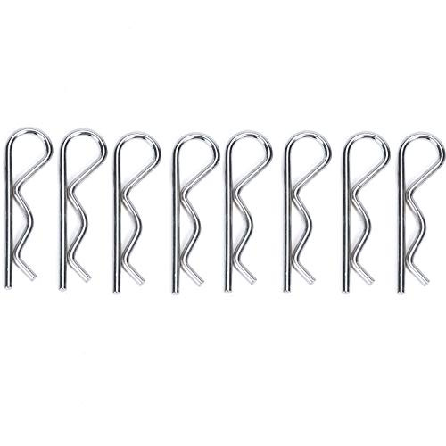 8Pcs Duty Hitch Pins Clips Cotter Pins Spring Fastener Clip Hair Pins Cotter Pin Hairpin Assortment Kit for Use On Hitch Pin Lock Systems for Tow Bar Tractors Mower Carts Truckr  Silver