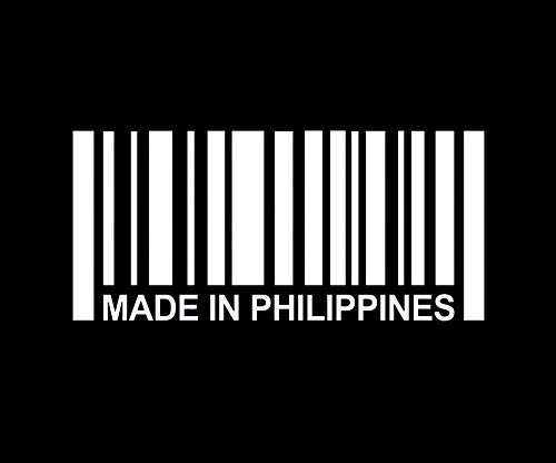 Made in Philippines Barcode Decal Vinyl StickerCars Trucks Vans Walls Laptop White5.5 x 2.5 inDUC1328