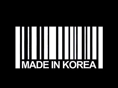 Made in Korea Barcode Decal Vinyl StickerCars Trucks Vans Walls Laptop White5.5 x 2.6 inDUC1339