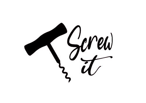 Legacy Innovations LLI Screw It Corkscrew Funny  Decal Vinyl Sticker  Cars Trucks Vans Walls Laptop  Black  5.5 x 3.7 in  LLI1710