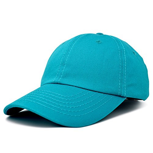 Dalix Unisex Unstructured Cotton Cap Adjustable Plain Hat  Teal