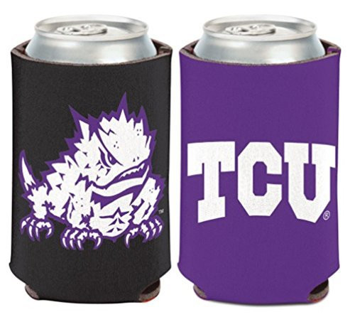 WinCraft NCAA Texas Christian University TCU Horned Frogs 1 Pack 12 oz. 2-Sided Can Cooler