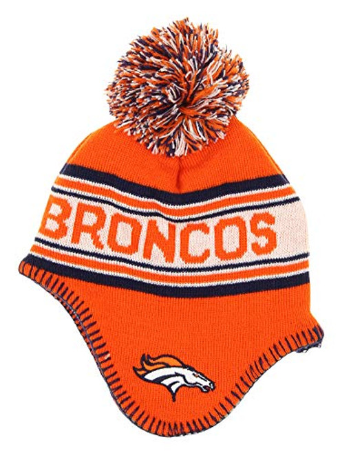 Outerstuff NFL Infants Denver Broncos Jacquard Knit Hat with Pom One Size Outerstuff NFL Infants Denver Broncos Jacquard Knit Hat with Pom One Size