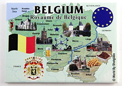 Belgium EU Series Souvenir Fridge Magnet 2.5" X 3.5"